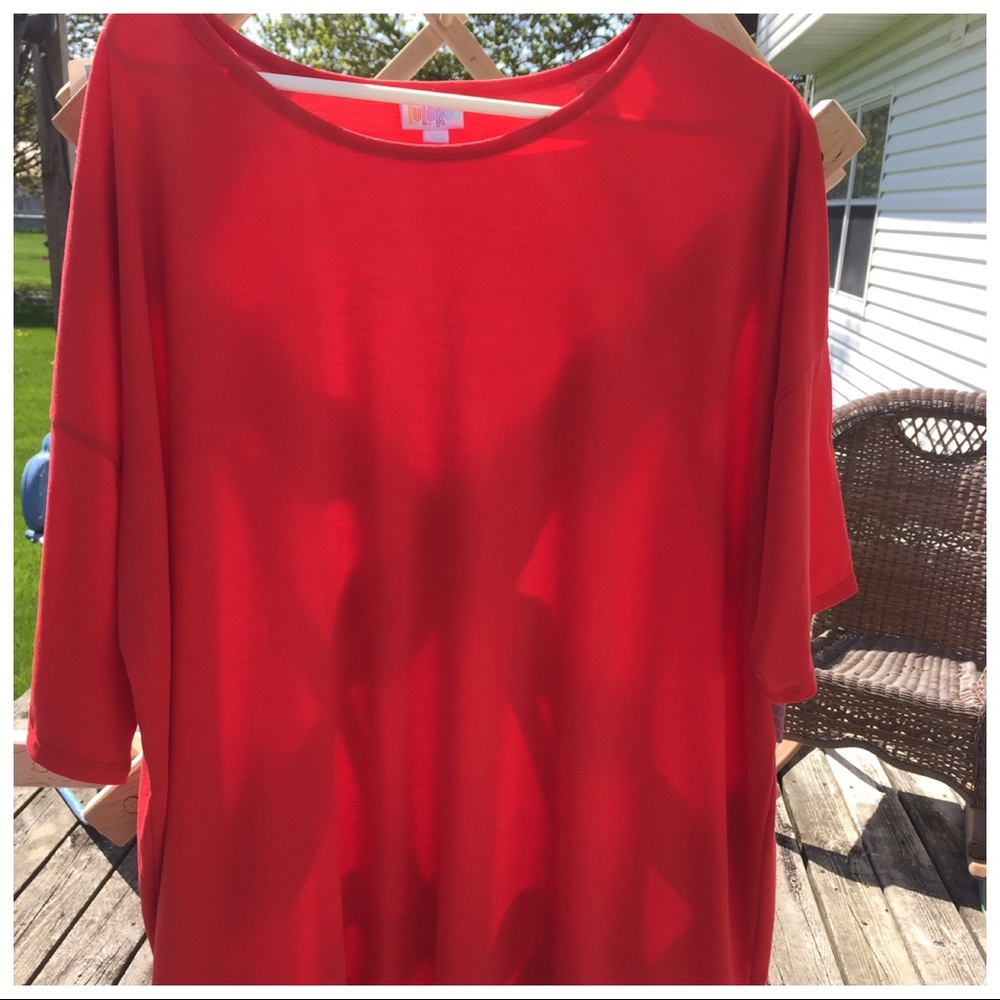 NWT Lularoe 2XL Irma solid Dark coral/coral red